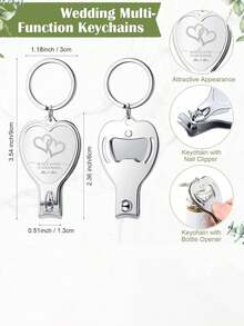 60/30 pcs Ensemble de cadeaux de mariage, comprenant 20 pcs Porte-clés multifonctions, 20 pcs Cartes de remerciement, 20 pcs Sacs cadeaux, Mariage, Enterrement de vie de garçon, Cadeaux d'anniversaire