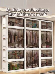 Foldable Wardrobe Storage Cabinet, All-In-One Clothes Organizer Closet For Adult And Children Bedroom