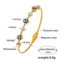 1 件时尚钛钢恶魔眼水晶镶嵌手链，适合女性日常佩戴 - 惡魔之眼 - 查看 9