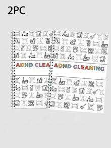 1 Pc ADHD CLEANING, Lịch trình dọn dẹp nhà cửa, Kế hoạch danh sách kiểm tra dọn dẹp hàng năm, Sổ tay dọn dẹp danh sách hàng tuần và hàng tháng, Có sẵn gói đơn và gói 2, Đồ dùng học tập, Quay lại trường học - Xem 7