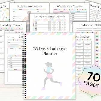 75-Day Challenge Planner, Weight Loss Journal | Fitness Exercise Logbook, Perfect For Recording Daily Tasks And Progress, Comprehensive Self-Improvement And Life Planning,School Supplies,Back To School