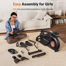 MERACH Self-Generating Elliptical Machine (Exercise Bike Alternative): Long Stride Cross Trainer For Home Gym Exercise, Ultra-Quiet Magnetic Resistance, 18.5-Inch Stride, Auto Resistance, 400 Lbs Capacity - Gym Equipment - Black - View 8