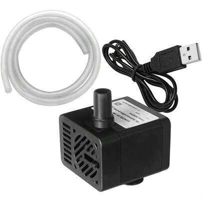 50 GPH Mini dränkbar pump, USB-driven av liten fontänpump (5V 200L/h) Vattenpump med 1M slang och flödesjusteringsfunktion Liten fontänpump för vattenfunktioner, akvarier, fisktankar, bordsfontäner, husdjursfontäner, inomhus- eller utomhusdammfontäner