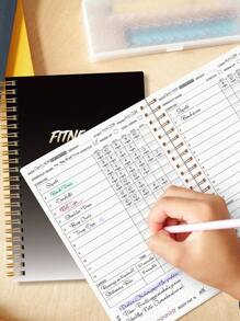 BUBU 1PC Fitness Journal Workout Planner, A5 Twarda okładka Workout Notebook do codziennego śledzenia sprawności fizycznej, wyznaczania celów, utraty wagi, zdrowych nawyków, pracy i domu, szkoły i artykułów biurowych Powrót do szkoły