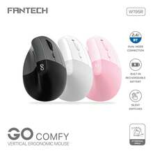FANTECH 人体工学鼠标，可充电蓝牙无线垂直鼠标静音开关 2.4GHz 或蓝牙兼容 Windows 7 或更高版本、OS 10.11 或更高版本 - 彩色 - 查看 2