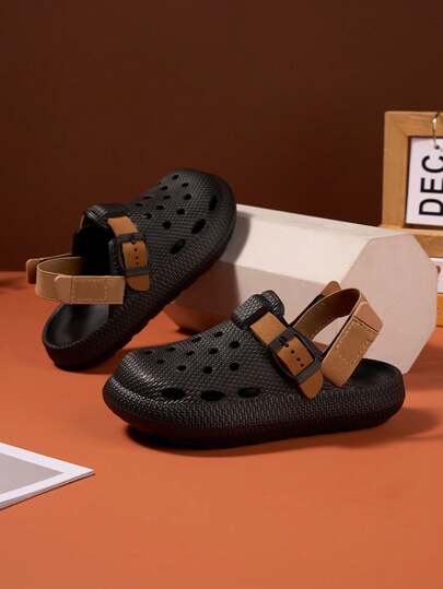 1 Pair Children Cartoon Cute Slippers, Non-Slip EVA Beach Outdoor Sandals, Suitable For Summer