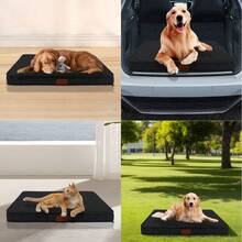 1PC Orthopedic Foam Pet Bed With Foam Filling & Removable Washable Short Plush Fur Cover Orthopedic Waterproof Dog Bed For Crate Bottom For Large, Jumbo, Medium, Small Dogs Cats Breeds In All Seasons - Dark Grey - View 11