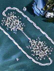 1pc Bridal Crystal Waist Belt, Luxurious Elegant Women Fashion Waist Sash, Suitable For Birthday Party, Banquet, Exquisite Waist Accessory Valentine's Day Accessories