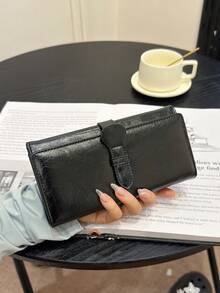 Unisex Long Soft Leather Wallet With Multiple Card Slots All-In-One Purse For Women Wallet Purse Wallet Long Wallet Mini Wallet - Black - View 8