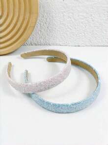 1/3pcs Glitter Headband, Sparkly Wide Hairband For Girl, Makeup Washing Fastening Hair Clip, Shiny Hair Accessories, Suitable For Daily, Casual, School Use - Multicolor - View 16
