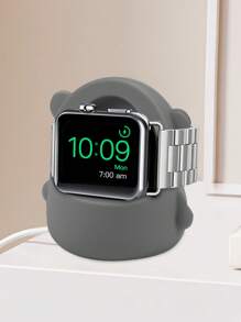 1pc Suporte de carregador rápido sem fio portátil compatível com Apple Watch Suporte de mesa de silicone bonito, compatível com base de estação de carregamento Apple Watch, compatível com todos os modos de mesa de cabeceira da série Apple Watch Ultra/SE/8/7/6/5/4/3/2/1 (excluindo carregador e alça)