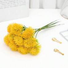 2/4/6/8/10pcs Simulated Ball Chrysanthemum Dandelion Simulated Dandelion Ball Artificial Flower Bouquet Wedding Party Home Desktop Decoration - Multicolor - View 10