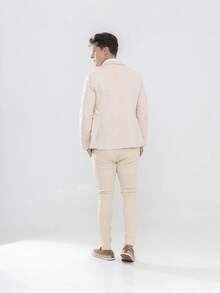 Classic Men's Blazer With Built-In Pocket - 稻草 - 查看 6