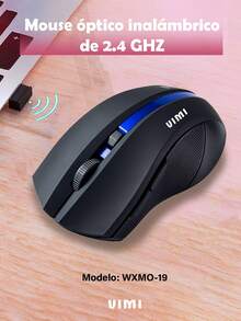 Mouse Inalambrico Optico Ergonomico Portatil USB  PC Laptop - Azul - Ver 1