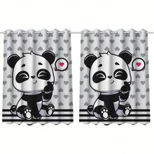 Printed Children's Curtain For Children's Bedroom 2.30 X 1.50 Meters - 黑與白 - 查看 2