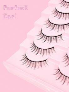 10 Pairs Cartoon Style False Eyelashes, Natural Makeup Effect, Anime Cosplay False Lashes, Transparent Stem, Natural Cartoon False Eyelashes, Korean/Japanese Cosplay False Lashes, Strip False Eyelashes