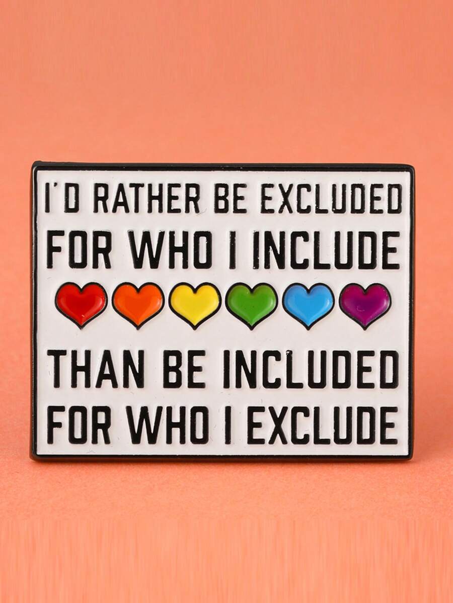 1PC Cartoon Zinc Alloy Brooch Creative English Letter Quotation Brooch - BR020+ - View 1