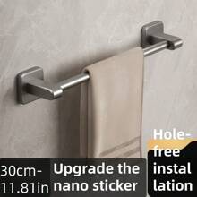 Towel Rack, Bathroom Wall Mounted Towel Holder Organizer Storage, No Drilling, Single Bar For Toilet/Washroom