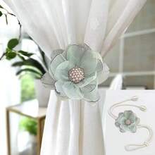 1 peça elegante prendedor magnético para cortina com design de flores 3D, prendedor de cortina de fita de poliéster para decoração de quarto e sala de estar