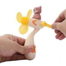 1pc Mini Handheld Fan - 6.3*3.54in Cute Animal Shaped Portable Fan, No Charging Needed - Lightweight PP Material For Outdoor, Travel, Summer Cooling Summer Cooling,Beach,Travel