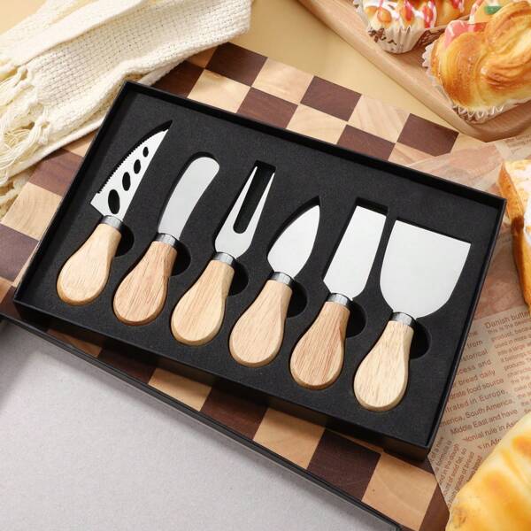Stainless Steel & Wooden Handle Cheese Slicer, Suitable For Cheese, Cold Butter, Butter Spreader, Perfect For Christmas, Valentine's Day, Thanksgiving, Mother's Day, Family Gatherings, Essential Kitchen Tool