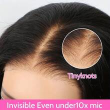 Uveous Peluca de pelo humano con parte delantera de encaje de 13x4 pulgadas para mujeres, peluca recta de pelo humano con densidad de 200 y frontal de encaje transparente de 13x4HD de 8 a 20 pulgadas - Natural Black - Ver 5