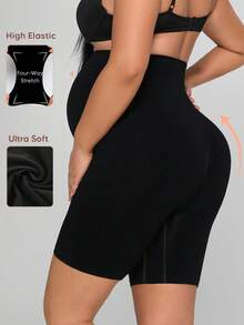 大码无缝高腰孕妇塑形短裤，防止大腿摩擦，支撑腹部，适合运动和骑行