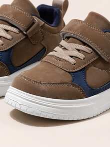 1 双复古风格儿童男童休闲轻便鞋，时尚百搭 - 鏽棕色 - 查看 6