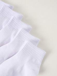 20 Pairs Kids Lightweight Mesh Breathable Solid Color Short Socks, Classic Fashion Styles, Skin-Friendly Soft Versatile Socks Suitable For Daily Life, Holidays, Back To School, Random Colors - Black and White - View 3