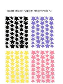 1120/840/560/280 Pcs Star Stickers, Back To School,Halloween & Christmas Decoration Stickers, Colorful Five-Pointed Star Stickers For Party, Holiday Photo Decoration, Face Decor Stickers (1 Sheet Per Color), For Decoration Only (Not For Makeup)2000/1400/160/80/40