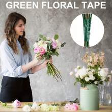 Potted Flowers Artificial Tropical Flowers Bouquet Wrapping Tape, Green Paper Tape, Used For Artificial Flowers And Plant Stems, DIY Crafts And Layout Flower Tape - Green - View 4