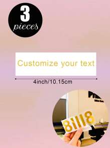 100 Sheets/20 Sheets/1 Sheet Custom Name Or Text Multi Specification Long 5in/4in/3in Multi Specification Color Bright Tear Off Film UV Transfer Sticker, Waterproof And Scratch Resistant Transparent Cooling Label Sticker, Can Customize Name, Text, Blessing Message To Give To Your Favorite Person, Multi-Functional, Adjustable, Exquisite, Adorable, Modern, Colorful, Cute, Comfortable, Stylish, Custom, Office, Tea Room, School, Home, Home Refresh, Back To Customized Stickers, Warm Ambience