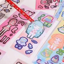 120 Peças Conjunto de Adesivos de Fantasia de Princesa, Decoração de Desenho Animado Fofa e Encantadora para Meninas