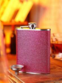 Borraccia in acciaio inossidabile da 8 once di colore rosa lucido, portatile per bevande, caffè, latte, per campeggio all'aperto, feste di vacanze, regali di Natale e San Valentino