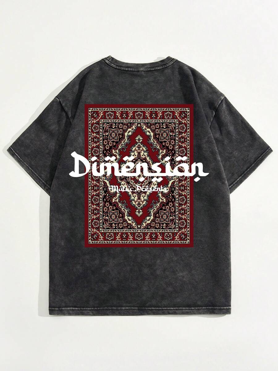 Shwiy Herren Vintage gewaschenes Kurzarm T-Shirt, lässiges, vielseitiges minimalistisches & florales Druckdesign, geeignet für den Alltag und Urlaub, Frühling/Sommer