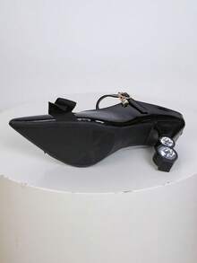 女士尖头高跟鞋，优雅时尚的设计，露出鞋跟 - 黑色 - 查看 8