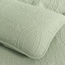 Austin Oversized Bedspread Set 3-Piece Ultrasonic Quilted Soft Lightweight Microfiber Coverlet For All Season - Sage Green - View 3