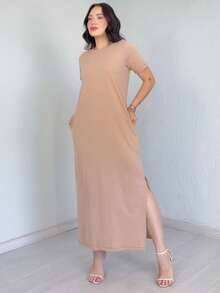 Women's Long Dress 100% Cotton - 米色 - 查看 1