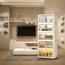 5/3/1层多功能五层折叠收纳柜，大容量收纳 - 万向滚轮可360°旋转 - 节省空间 - 双门设计，适用于存放衣服、床上用品、零食、文具、鞋子、包包等，大容量收纳 正装 裤子 鞋子 牛仔裤 靴子 裙子 卧室，收纳盒，家居收纳，白色T恤女，黑色裤子女，女士冬装，连衣裙，