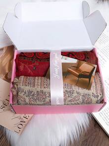 1 Box 2pcs Bohemia Classic Pashmina Scarf Turbans For Daily Casual Wear, Lightweight Breathable Hijab Set, Gift Box, Holiday Gift - T368-15+T100-01+Powder Box - View 3