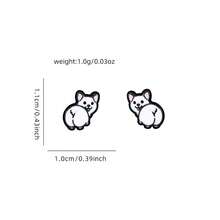 可爱狗狗耳环珐琅日常饰品耳钉礼物送给朋友时尚精致