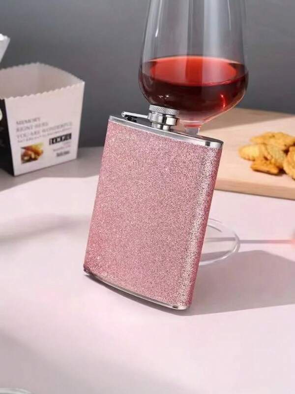 1 pezzo Bottiglia decantatore in acciaio inox per signora, adatto per whisky, liquori, bevande, ideale per viaggi, picnic, festival, regalo perfetto per appassionati di viaggio