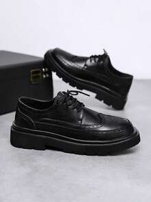 Men's 2025 New Oxford Dress Shoes, Brogue Style, Business/Casual Wear, Comfortable Elevator Shoes, Suitable For All Seasons