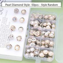10/50 pièces Broche pour femmes avec boîte de rangement, broche anti-exposition, bouton de couverture en alliage, épingle cachée, empêche l'exposition accidentelle, épingles pour chemisier et blouse, décoration pour robe et vêtements (style aléatoire)