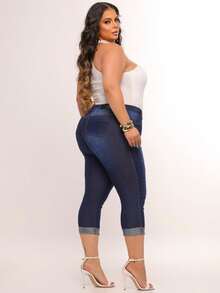Women's Plus Size Flare Jeans With Lycra Shapewear Curve Butt Lifting