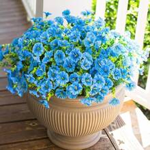 Artificial Flower Plants Outdoor Outdoor Decoration,12 Bundles Of Fake Silk Color Morning Glory UV Sunscreen Appearance Real Suitable For Spring/Summer Front Porch Garden POTS Garden Jars- No Container Included - Multicolor - View 19