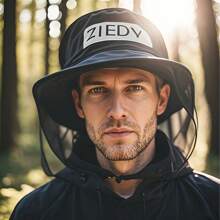 Red mosquitera verde de EVA para exteriores - Malla retráctil automática, transpirable y lavable a máquina, apta para camping y pesca, cortina antimosquitos retráctil automática, gorra antinsectos versátil para exteriores (sombrero no incluido)