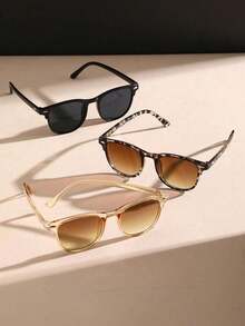 3 Pieces Of Midin Full-Frame Retro Rice Nail Versatile Fashion Snug Fit Teen Glasses - Multicolor - View 4