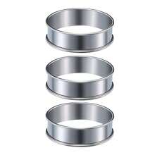 1/3/6pcs Stainless Steel Tart Rings, 8cm/3.15in Internal Diameter, Pizza Baking Mold, Double Crimped Round Cookie Cutter, Cake Tart Mold, Kitchen Supplies, Baking Tools, DIY Pancake Rings