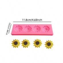 Silicone Mold Set With Bee, Honeycomb, Sunflower Motifs, DIY Cake, Chocolate, Fondant Baking Decor Tool - Pink - View 8